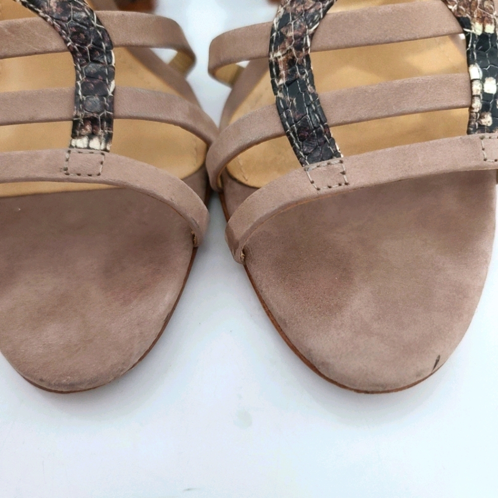 SCHUTZ Kaye Reptile Snakeskin Heel Sandals - Picture 6 of 16